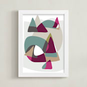 "From the Mountains to the Sea" - Art Print in Merlot by Christina Flowers - Framed