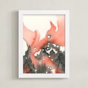 "Virgo Constellation" - Art Print in Carnelian Orange by Emily Magone - Framed