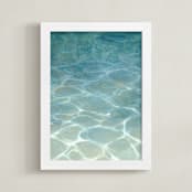 "Mallorcan Coast" - Art Print in Blue by Laura Browning - Framed