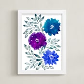 "hand painted flowers_3I" - Art Print in purple by Ramoncita - aticnomar - Framed