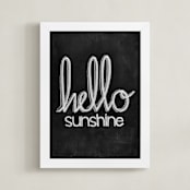 "My Sunshine Day" - Art Print in Chalkboard Black by Meggie Townsand - Framed