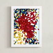 "Winter Bloom II" - Art Print in Warm Red by Katie Craig - Framed