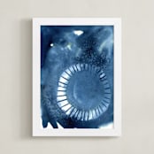 "Nautilus" - Art Print in dusky indigo by Amelia Gluba - Framed
