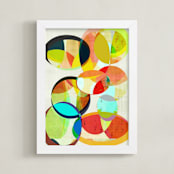 "Mid Century Circles " - Art Print in Rainbow Brights by Amy Lighthall - Framed