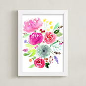 "June's Blossom" - Art Print in Carmim by Juliana Zimmermann - Framed