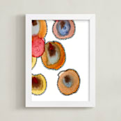 "Fantastic Orbs 4" - Art Print in butter yellow by Amelia Gluba - Framed
