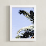 "Palm I" - Art Print in Sky Blue by Annie Montgomery - Framed