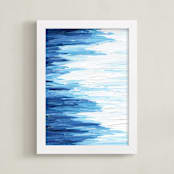 "Tide" - Art Print in Ocean Blue by Chelsey Scott - Framed
