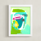 "Key Lime Twist" - Art Print in Aqua Green by Jennifer McCully - Framed