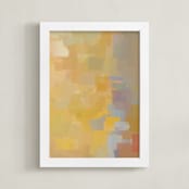 "Fall Blocks" - Art Print in Golden Sienna by Amy Hall - Framed