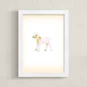 "Baby Goat" - Art Print in cream by hadley hutton - Framed