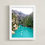 "Gorges de Verdon" - Art Print in Turquoise by Michelle Jean - Framed