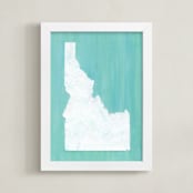 "Idaho in Paint" - Art Print in Idaho Green by Denise Wong - Framed