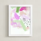"Happy Storm" - Art Print in Rose by Melanie Severin - Framed