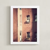 "Summer in the City" - Art Print in Clay by Gray Star Design - Framed