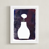 "Sometimes It Is Blue" - Art Print in Deep blue by Bethania Lima - Framed