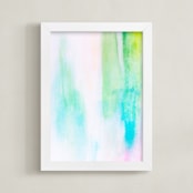 "In a Mood" - Art Print in Tea Green by Artsy Canvas Girl Designs - Framed