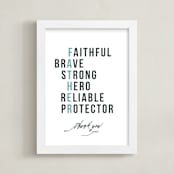 "Our Father's Character" - Art Print in Air Force Blue by Jennifer Postorino - Framed