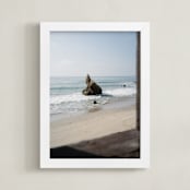 "That Malibu Rock" - Art Print in Sea Blue by Christian Florin - Framed