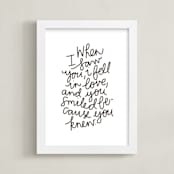 "Because you knew" - Art Print in warm grey by Phrosné Barwood - Framed
