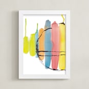 "Frozen Popsicles" - Art Print in Summer Rainbow by Deborah Velasquez - Framed