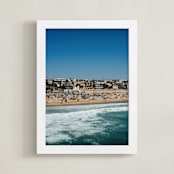 "Beach II" - Art Print in Sea Green by Jennifer Little - Framed