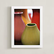 "Colorful Jars" - Art Print in Fiesta Green by Jayna B - Framed