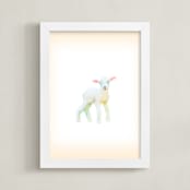 "Baby Lamb" - Art Print in Soft Cream by hadley hutton - Framed