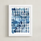 "indigo wash marks" - Art Print in indigo blue by Kelly Witmer - Framed
