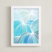 "Flow" - Art Print in Cool Cobalt by Gill Eggleston - Framed