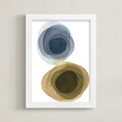 "earth and sky" - Art Print in indigo by Kelly Witmer - Framed