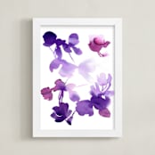 "flora II" - Art Print in lavender purple by kim stewart - Framed