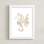 "Seahorse Cutout" - Art Print in Gold by Marta Berk - Framed