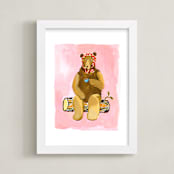 "Spot of Tea" - Art Print in orchid pink by Betty Hatchett - Framed