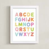 "Fuzzy Alphabet" - Art Print in Rainbow by Kristen Magee - Framed