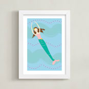 "The Mermaid among the waves" - Art Print in She's in the sea by Rebecca Marchese - Framed