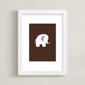 "Sophisticated Elephant" - Art Print in Chocolate by three percent milk - Framed