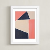 "Coral Combination" - Art Print in Cool Coral by Colleen Ehrlich - Framed