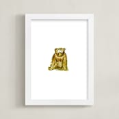 "Percy Monkey" - Art Print in Monkey Fur by Mande Calhoun - Framed