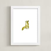 "Frankly Fox" - Art Print in Furtan by Mande Calhoun - Framed
