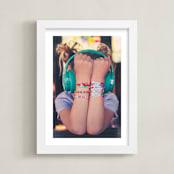 "I am Me" - Art Print in aqua by Kate Dailey - Framed