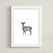 "Biche " - Art Print in Black by IMG_101 - Framed