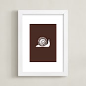 "Sophisticated Snail" - Art Print in Chocolate by three percent milk - Framed