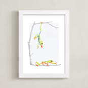 "Where are you going" - Art Print in kermit by Deborah Chou - Framed