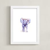 "Big and Little 1" - Art Print in Periwinkle Blue by Stacey Brod - Framed