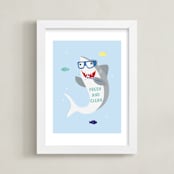 "Baby Great White Shark " - Art Print in sea shark by Rebecca Marchese - Framed