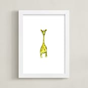 "Henry Giraffe" - Art Print in Sunny Skin by Mande Calhoun - Framed