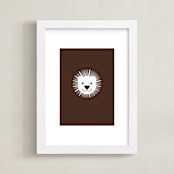 "Sophisticated Lion" - Art Print in Chocolate by three percent milk - Framed