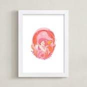 "Make a Splash Mermaid" - Art Print in Bubblegum by Sam Dubeau - Framed