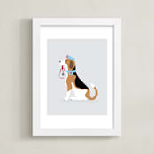 "Doctor Beagle" - Art Print in Smoke by Ashley Presutti Beasley - Framed